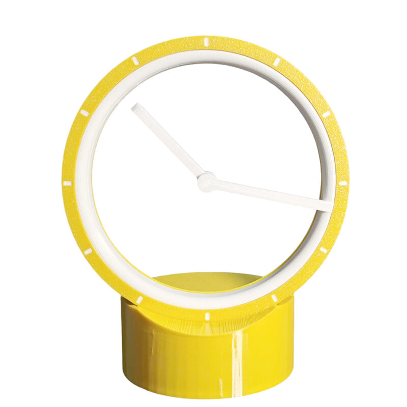 ScrewlessTime Hollow Clock 3D Printed Clock Yellow